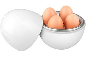 RURUNKLEE Cuociuova per 4 uova in camicia, per cuocere le uova sode in forno a microonde 8 minuti per cuociuova sode e morbide al vapore apparecchi per la cottura rapida delle uova, lavabile in