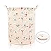 ALLTOP Premium Cartoon Foldable Cotton Line Laundry Basket Folding Children Toys Organiser Storage Basket Clothes Holder with Lids, Cartoon Tower Pattern
