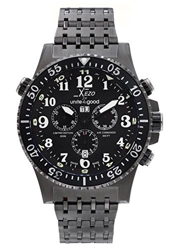 Xezo Air Commando Swiss Chronograph fr Taucher und Piloten,limitierte Edition,Luxusausfhrung aus Rotguss,30 ATM,zweite Zeitzone