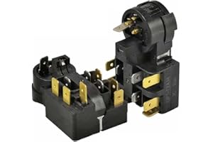 EASYBYMALL Relé de arranque del refrigerador, relé de arranque QP3-12A, relé de arranque del refrigerador, protector de sobrecarga del refrigerador, relé de arranque enchufable (2 piezas)