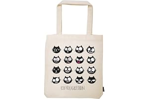 Moses Ed, The Cat Shopper Edyoucation | Tragetasche aus 100% Baumwolle | Einkaufstasche Bolso Bandolera 42 Centimeters Marfil (Natur)