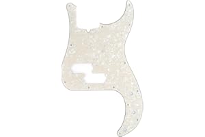 Musiclily Pro 13-Hole Modern Style P Bass Pickguard for 4 String American Precision Bass, 4Ply Parchment Pearl