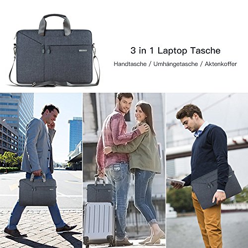 3 in 1 Tasche f  r Laptop   Tablet - Evershop Handtasche Schultertasche Aktenkoffer f  r Macbook Air Pro   Notebook   Oberfl  che mit Bildschirmdiagon