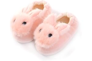 DRECAGE Chaussons Enfant Pantoufles Fille bébé Peluche Hiver Chaussures Lapin Garçon Maison Antidérapants Chaussures
