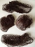 2 X NYLON SLEEP-IN HAIR NETS (DARK BROWN) WITH ELASTIC EDGE - STRETCH TO FIT