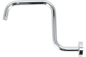 JENNGAOO Estensione del Braccio Doccia a Forma di S, 13'' Braccio di Prolunga per Soffione Doccia in Acciaio Inox a Forma Braccio Lungo per Soffione Doccia con Curva a Collo Oca Staffa per Casa e Albergo(UN)