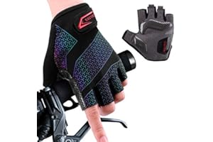 boildeg Guantes de Ciclismo de Bicicleta Guantes de Bicicleta de Carretera de Medio-Dedo para Hombres Mujeres Acolchado Antideslizante Transpirable