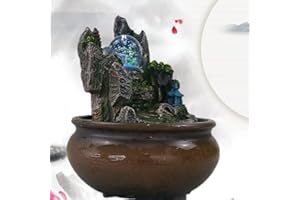 HarBin-Star Zimmerbrunnen Tischbrunnen, Tischbrunnen Springbrunnen Brunnen Polyresin Springbrunnen LED-Beleuchtung Mehrfarbig für Gelegenheiten Schlafzimmer Wohnzimmer Studie