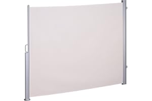 Ventanara® Seitenmarkise ausziehbar Sichtschutz Sonnensegel Windschutz Sonnenschutz Seitenrollo (160 x 300 cm, Beige)