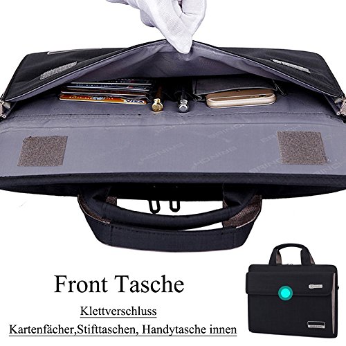 BRINCH Laptoptasche, unisex Messenger Bag Oxford Gewebe Umhängetasche Aktentasche mit Tragriemen für 17 – 17,3 Zoll Laptop / Notebook / MacBook / Ultrabook / Chromebook Computers / Apple / Acer / Asus / Dell / Fujitsu / Lenovo / HP / Samsung / Sony / Toshiba,Schwarz - 3