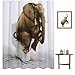 Produktbild Duschvorhang Anti Schimmel,Badezimmer, Umweltfreundlich, Waschbarer, Anti-Bakteriell, Schimmelresistent Duschvorhang -3D Digitaldruck Elefant Gemustert 180 x 180 cm (71 x 71 Zoll) | 100% Polyester