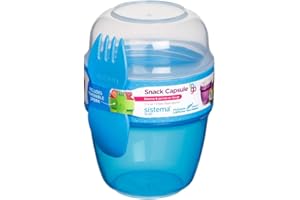 Sistema 2 Stück Snack Capsule to Go, Snackbecher, 515ml, farblich Sortiert