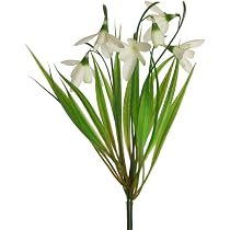 Floratexx Kunstblume SCHNEEGLÖCKCHEN ca 27cm. Künstlicher Galanthus nivalis. Kleiner Bund mit künstlichen Frühlingsblumen mit Blüten in weiß