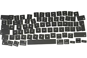 ICTION Ersatz-Tastenkappen für MacBook Air 13,6 Zoll M2 A2681, UK-Layout, 2022 Jahr (schwarz)