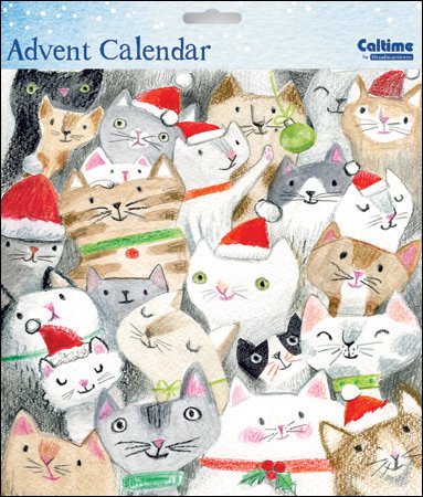 Download Woodmansterne Traditionnel Chaussette de Noël Chats Calendrier de l'Avent Caltime – 230 x 230 mm avec enveloppe Blanc