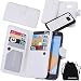 Produktbild HTC 10 Case, DRUnKQUEEn Premium Leather Credit Card Holder Feature Wallet Type Flip Folio Case - Detachable Magnetic Back Cover with Lanyard Wrist Hand Strap for HTC10