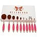 Neverland Beauty 10pcs Hit Color Rose Gold & Rose Red Toothbrush Elite Make-up Brushes Set Powder Foundation Contour with Case Box