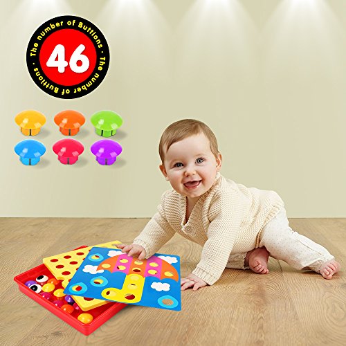 NextX Early Learning Educational Toys -Button Art Mushrooms Nails Preschool games Kid Toys for boys and girls