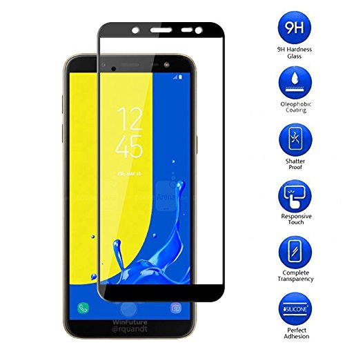 Preisvergleich Produktbild Samsung Galaxy J6 2018 Panzerglas Displayschutzfolie, Vicstar Vollständige Abdeckung Schutzfolie Gehärtetem Glass 9H Härte Anti-Kratzen Anti-Öl Anti-Bläschen Schwarz Kompatibel Schutzfolie für Samsung Galaxy J6 2018