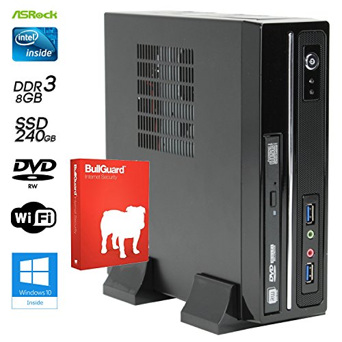 SNOGARD SILENT-MINI-SSD-PC Quad-Core Office & Multimedia Computer inkl. Windows10 Professional 64-Bit - INTEL Quad Core 4x2.60 GHz, 8GB RAM, 240GB SSD, Intel HD Graphics, HDMI, VGA, DVD±RW, USB 3.0