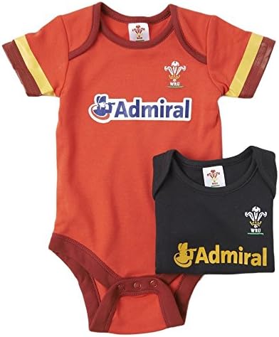 Wales WRU Rugby Baby 2 Pack Bodysuits - 2016/17 Season (12-18 months)