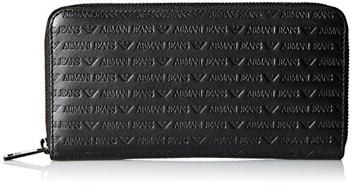 Preisvergleich Produktbild Armani Jeans Herren Geldbörse Portemonnaie Echtleder Geldbeutel Bifold Schwarz