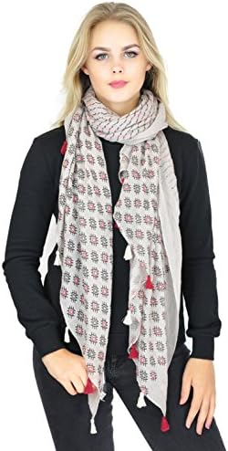 Women Multi Pattern Woven Oversized Scarf Soft Scarf Shawl Neck Wrap Headscarf Scarves (Sc190-Beige)