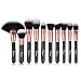 Ovonni 24pcs Professional Superior Cosmetic Makeup Brush Makeup Tools Kit Brush Set Black Brush Roll