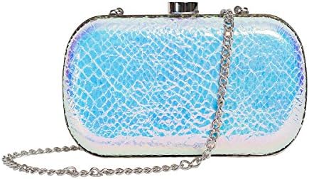 Zarapack Women's Hologram Evening Clutch Handbag Shoulder Bag With Chain