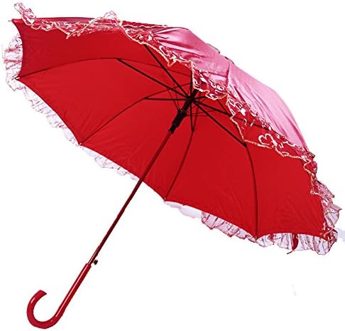 ZQ@QX Married women etiquette red umbrella ,brided Lace