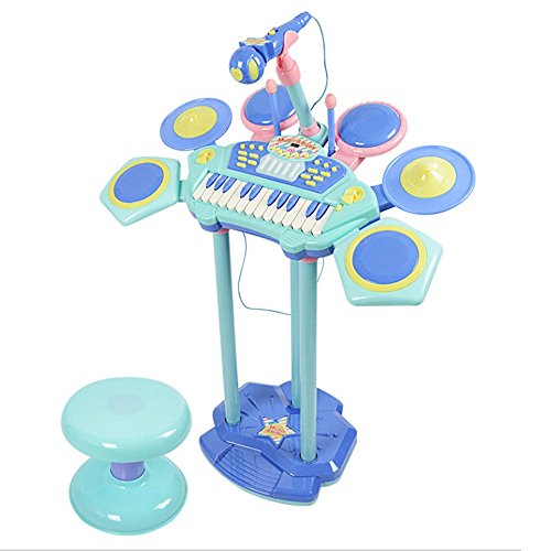 Preisvergleich Produktbild Kinder Trommel Schlagzeug Schlagwerk Musikinstrumente Mini Musik Spielzeug Klaviere Mikrofon Früherziehung Emulation Spiele Geschenk Kleinkinder Drumsticks Sätze Rhythmusinstrumente Hocker Drum-7839