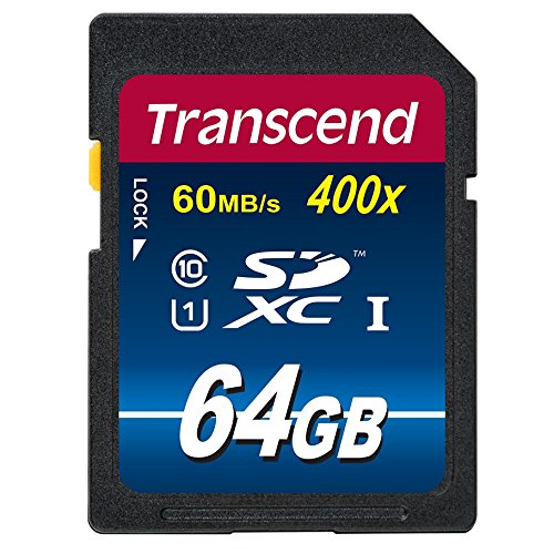 Transcend TS64GSDU1P UHS-I 400x Premium 64GB Class 10 Speicherkarte [Frustfreie Verpackung]