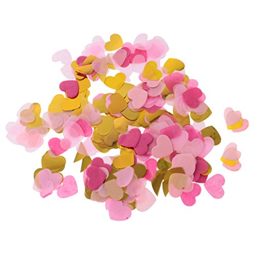 Gazechimp 1400pcs Confeti de Papel de Seda Diseño con Corazón Accesorio Decorativo de Mesa de Fiesta de Boda - 2#