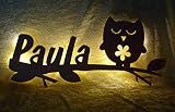 Schlummerlicht24 Nachtlicht "Eule Samantha", Geschenk mit individuellem Namen, ideal als Geburts- oder Taufgeschenk für das Kinderzimmer, handgemacht