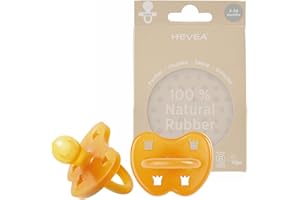 HEVEA 100% Natural Rubber Dummies Round 3-36 Months Two-Pack (Natural)