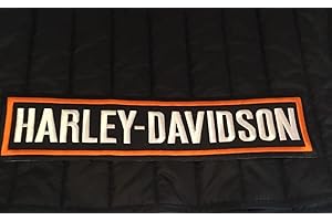 Suma Shop Toppa Termoadesiva Harley Davidson 35.5 x 8.5 cm.Motorcycles – Toppa Ricamata per Motociclisti -Replica- (Arancione)