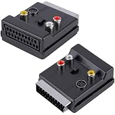 Monte Lua Ayarlanabilir AV Adapt&ouml;r&uuml; (SCART, 3 x Cinch Soketi, S-Video Soketi) Siyah renk, Scart To Rca Tos Av Skart &Ccedil;evirici 