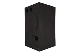 Growerz™ TNT-80 80×80×180cm, 1.15m^3, Black Mylar Grow Tent – Heavy-Duty Alloy Steel Frame, Observation Window, Multiple Vent & Cable Ports – Ideal for Hydroponics & Indoor Gardening