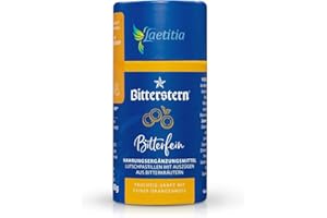 ‎LAETITIA Laetitia Original Bitterstern Lutschpastillen Bitterfein: Bitterstoffe aus 17 natürlichen Kräutern in bester Qualität mit feiner Orangennote zum Lutschen, Alternative zu Bittertropfen, vegan, 90g