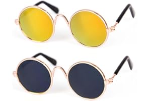 AYVRUOP hundebrille für kleine Hunde,Sonnenbrille für Kätzchen,Haustier Brille,Stilvoll und raffiniert, geeignet für Welpen und Kätzchen，2PCS