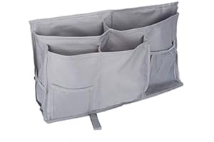 ZERODIS stolik nocny, 8 kieszeni, trwały Oxford wielofunkcyjny schowek, organizer do przechowywania, na zagłówki, szyny do łóżka, akademiki, łóżko szpitalne z łóżkiem