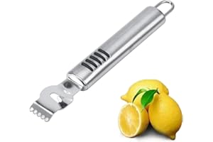 DUOKON Scorza Pelapatate di Limone, Grattugia per Limone Professionale in Acciaio Inossidabile per Cocktail al Gin, Utensile da Idee Regali (16 x 2,6cm)