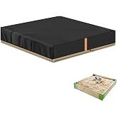 VANSHEIM Children's Sandpit Cover 125 x 125 x 20 cm Sandpit Protection Cover Sand Cover for Children's Sandpit Waterproof Cov
