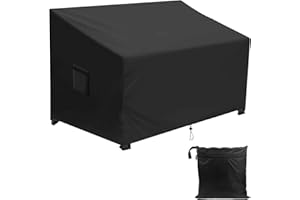 TOKENHIGH Schutzhülle für Gartenbank, Wasserdicht Gartenbank Abdeckung 420D Oxford Gewebe, 2/3 Sitzer Abdeckplane Gartenbank, Atmungsaktiver Sitzbezug für Gartenmöbel Gartensofa (158*99*61/89cm)