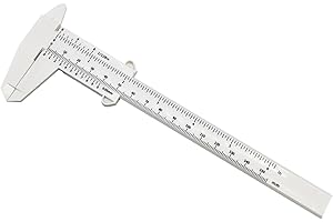 Kesiku 150mm Vernier Calliper Gauge, Dual Scale Metric/Imperial Plastic Calipers Measuring Tool for DIY, Jewelry, Carpentry, Office, Teaching & Students, Accuracy 0.05mm (1pc)