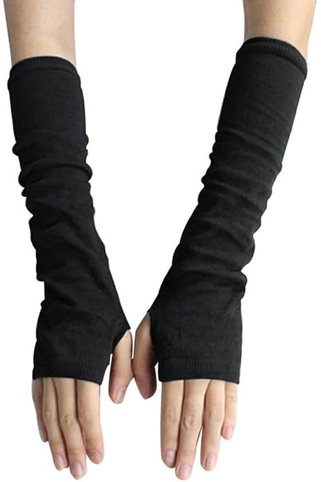 Damen Lang Fingerlos Strick Handgelenk Arm Handschu Produktbild-Vorschau 13