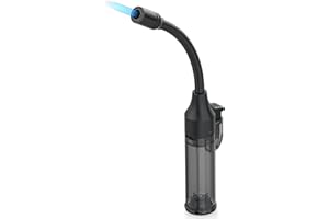 Maxfire Stabfeuerzeug Gasfeuerzeug Sturmfeuerzeug Jetflamme Gas Butan Nachfüllbar, Lang Stab Jet Feuerzeug für Kerzen, Kamin, Ofen, Küche, Camping,Herd (Verkauft ohne Gas)