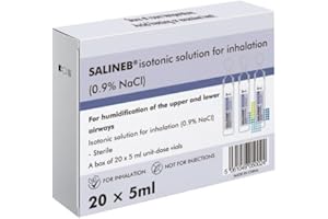 GENERIC SALINEB Isotonic Saline Solution 0.9% - for humidification of The Upper and Lower Airways for Inhalation - A Box of 20 x 5 ml Unit-dose vials
