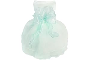 MHAUSTLIE Hundekleid Hochzeitskleid für Hunde Luxus Welpenrock Hundekleidung Prinzessin Kleider Sommer Welpenkleider HundeHochzeit Abendkleider Fliege Kleider Bowknot Kleid für kleine Hundemädchen(XS, Grün)