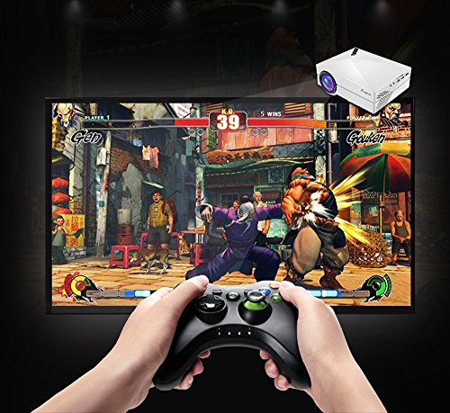 Beamer, ELEPHAS Tragbarer Heimkino Mini LED Beamer Projektor mit HDMI Kabel unterstützt TV Laptop Smartphones und Spielekonsolen für Heimkinos und Weihnachten, Weiß - 4